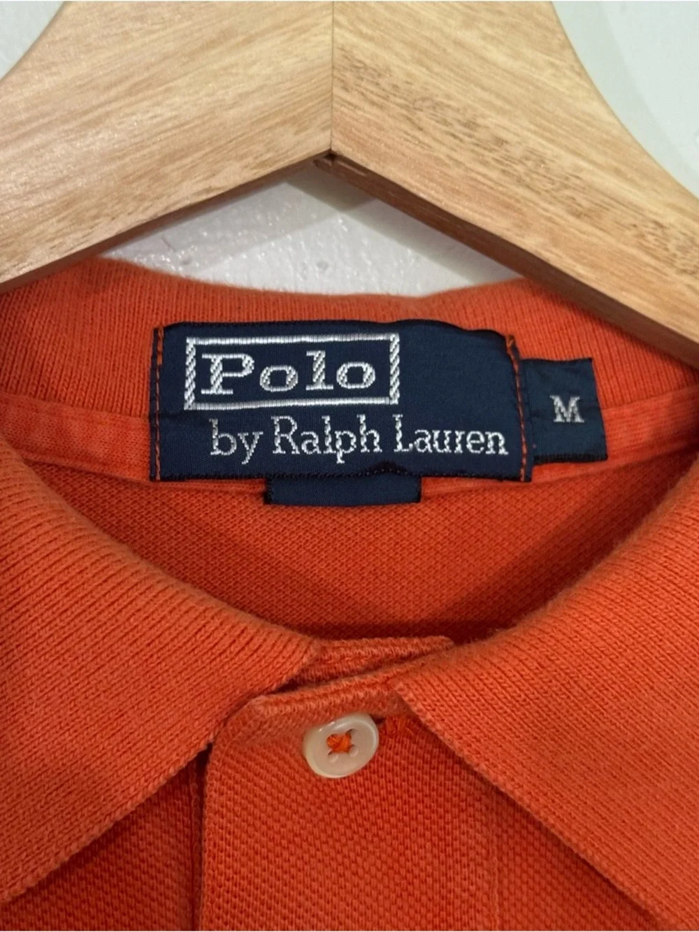 Polo Ralph Lauren Orange Polo Shirt Men’s Size Medium Green Pony Preppy Classic